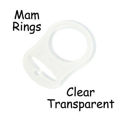 1 Clear Silicone Nuk Button Mam Ring Dummy / Pacifier Holder Clip Adapter